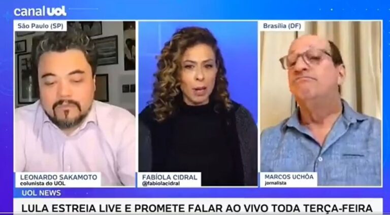Jornalista que entrevistou Lula é desmentido ao vivo após dizer que live bateu 1 milhão e meio