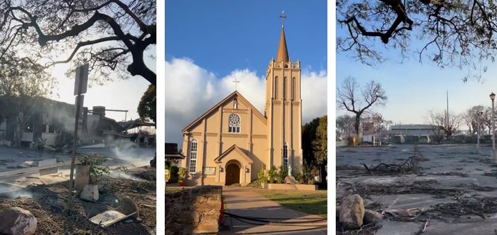 Igreja sobrevive a incêndio no Havaí em meio a ruínas