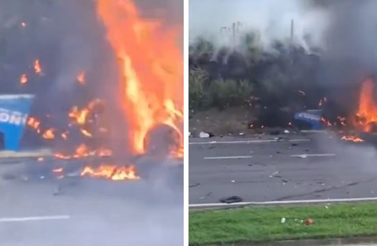 Ataque a carro-forte deixa blindado destruído e dinheiro espalhado em rodovia de SP