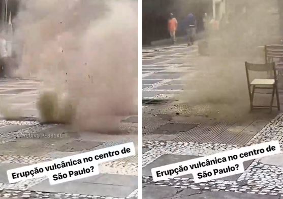 Vídeo: rede subterrânea da Enel explode no centro de São Paulo