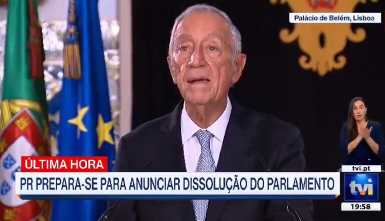 Presidente de Portugal anuncia dissolução da Assembleia da República