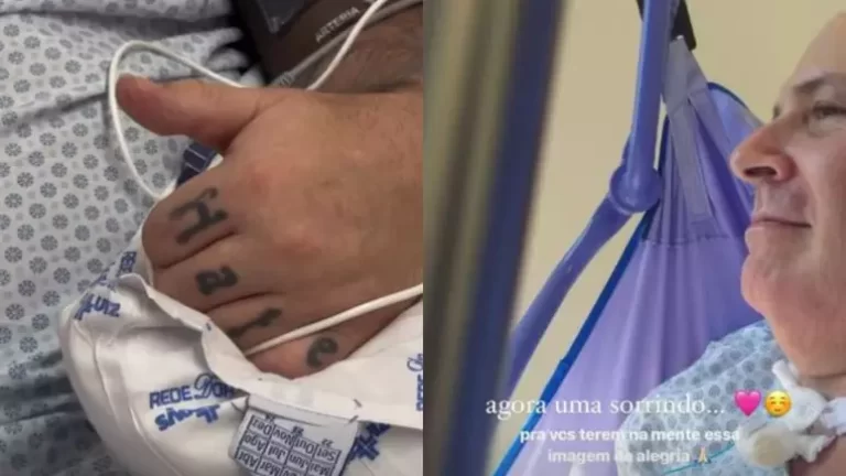 Baixista Mingau, do Ultraje a Rigor, faz pequenos movimentos no hospital