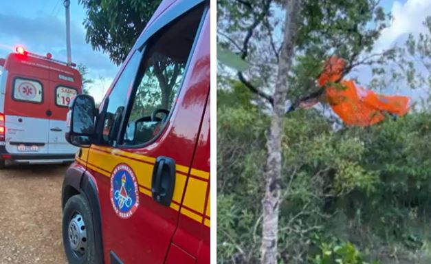 Homem passa mal e morre durante voo de parapente em MG