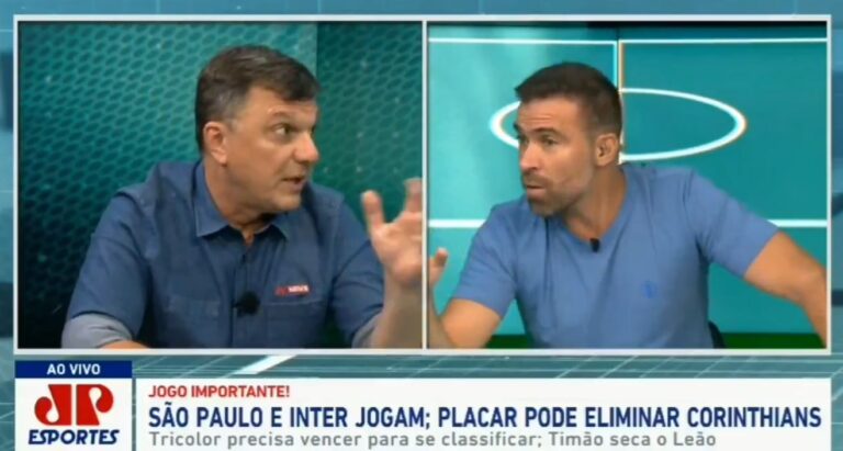 Mauro Cézar e Pilhado batem boca ao vivo por motivo inusitado: ‘Não te dou essa liberdade’