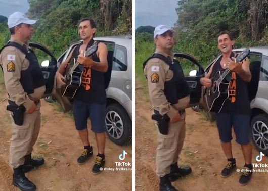 Motorista embriagado canta música de Bruno e Marrone para policial em MG
