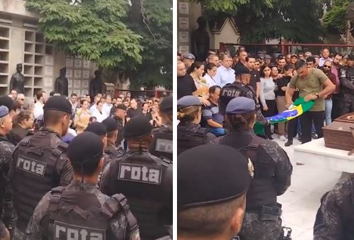 Corpo de soldado da Rota é enterrado em SP; Bolsonaro vai a sepultamento