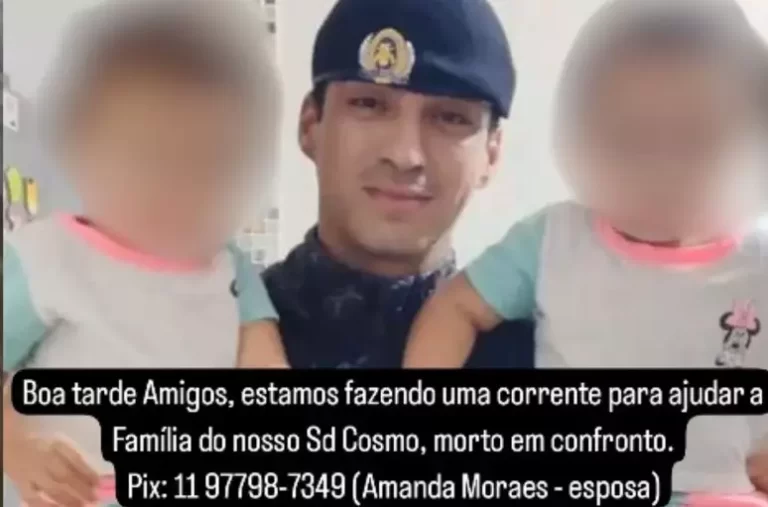 Família pede doação para viúva e filhas de soldado da Rota morto em serviço