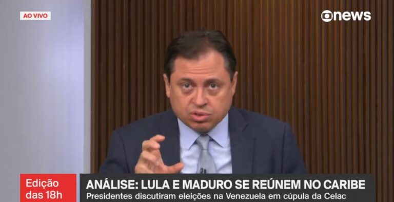 Comentarista da Globo News se revolta contra Maduro por deboche com jornalista
