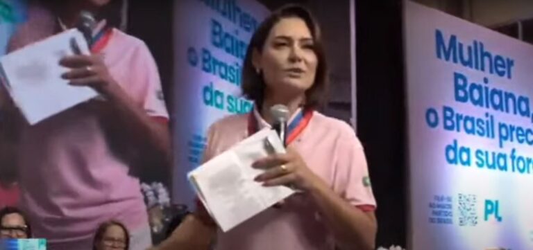 Na Bahia, Michelle Bolsonaro afirma: “vamos ‘macetar’ a legalização das drogas”
