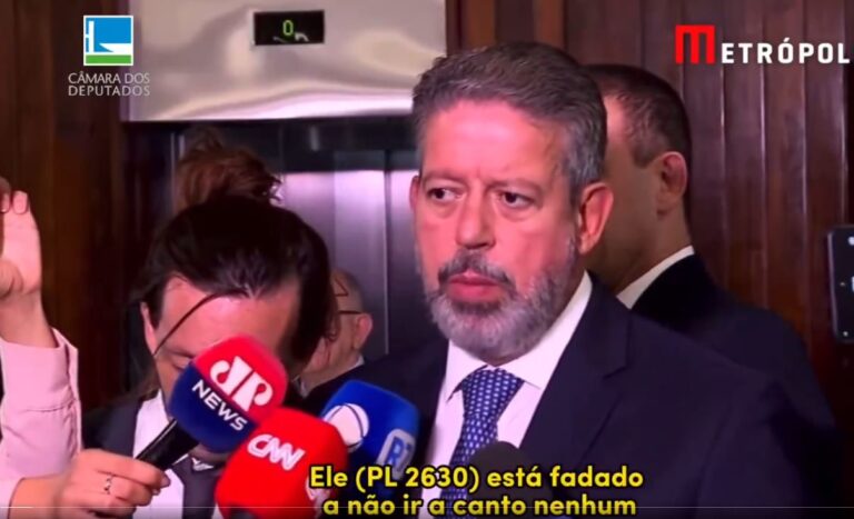Arthur Lira diz que ‘Pl 2630’ está “fadado a não ir a canto nenhum”