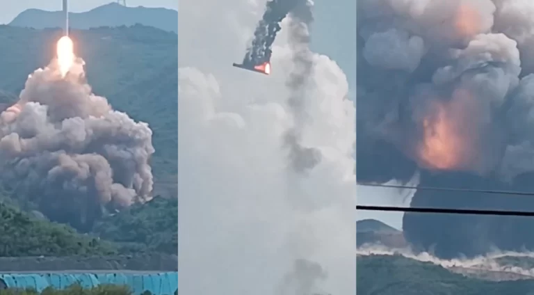 Foguete chinês cai após teste no solo