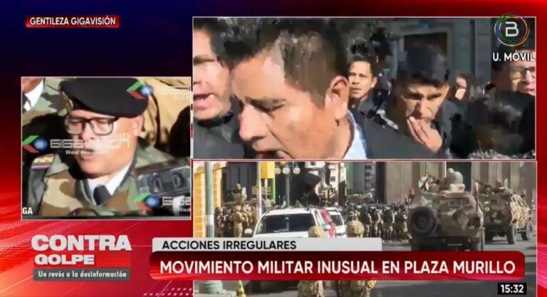 Presidente da Bolívia diz que país sofre golpe de estado, enquanto tanques e soldados tomam a praça central