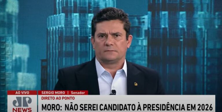 Moro diz que “está fora” da disputa à presidência em 2026, mas tem “bom nome” contra o PT