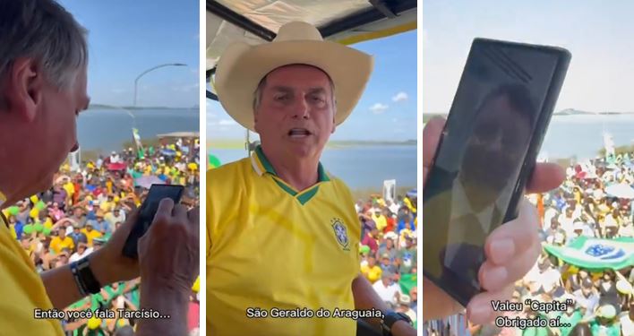 No Pará, Bolsonaro visita ponte iniciada em seu governo e telefona para o ‘capita’ Tarcísio