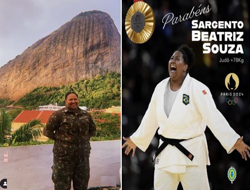 Exército brasileiro parabeniza Beatriz Souza por medalha de ouro em Paris