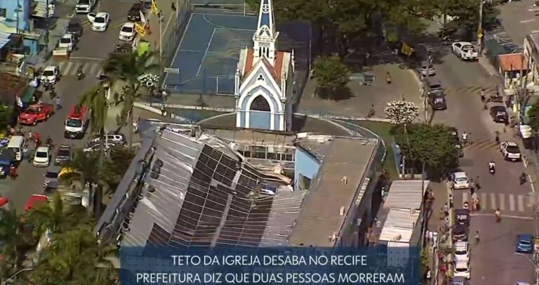 Urgente: Teto do Santuário de Nossa Senhora da Conceição, em Recife, desaba e deixa mortos