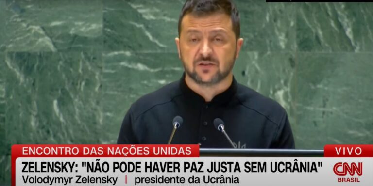 Zelensky critica propostas de paz de Brasil e China em discurso na ONU
