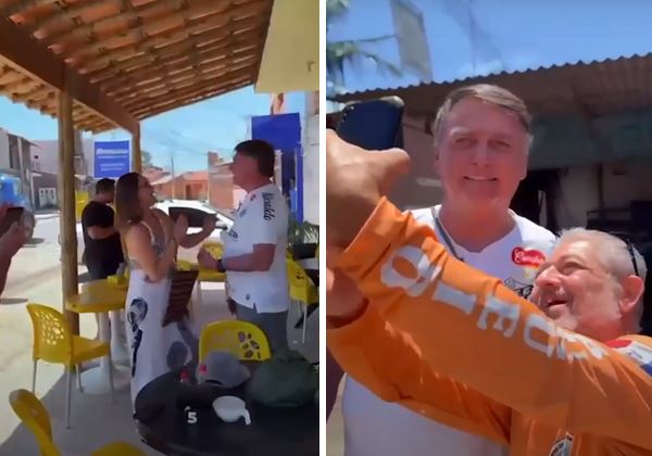 Em dia de descanso, Bolsonaro vai à praia em Maceió
