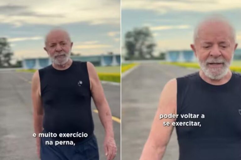 Após queda, Lula divulga vídeo fazendo caminhada no Alvorada