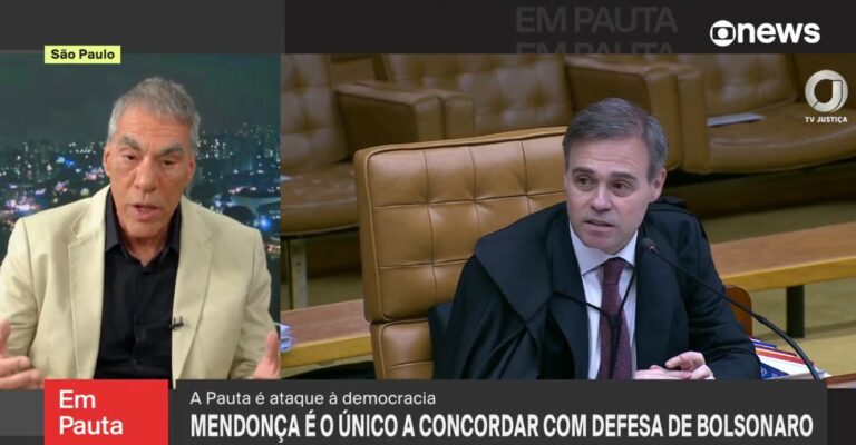 Jornalista da Globo compara Mendonça a ‘relógio parado’ ao ‘acertar uma vez’ sobre voto para afastar Moraes