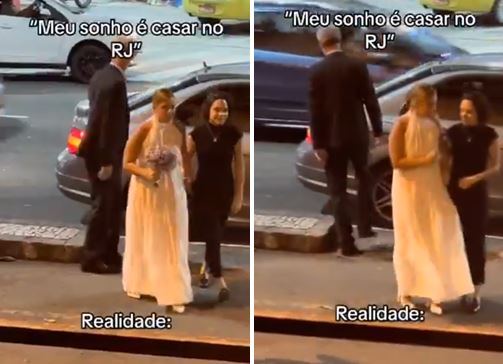 Noiva tem buquê roubado à porta da Igreja antes do casamento no Rio