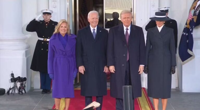“Bem-vindo ao lar”, diz Biden ao recepcionar Donald Trump
