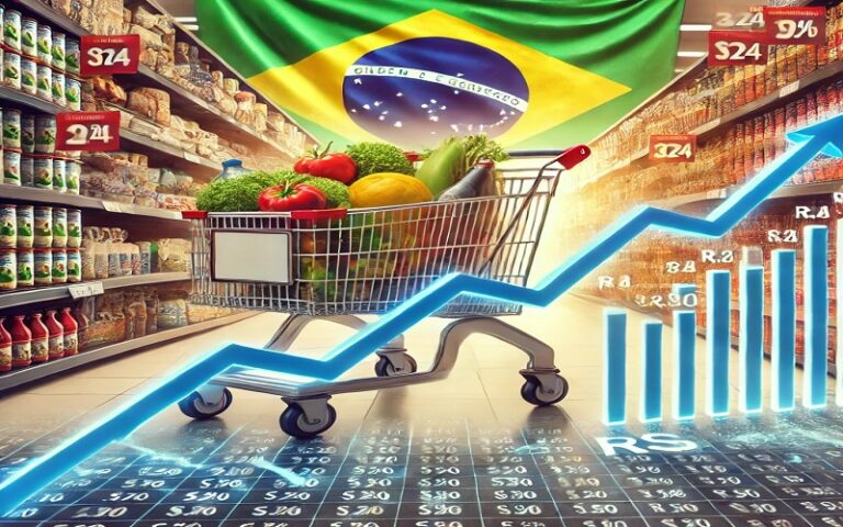 Comida mais cara: inflação oficial em 2024 fica em 4,83% e estoura meta