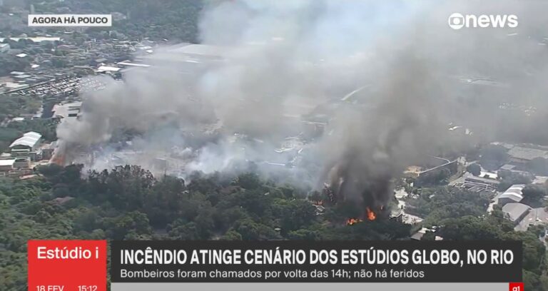 URGENTE: Incêndio atinge estúdio da Globo