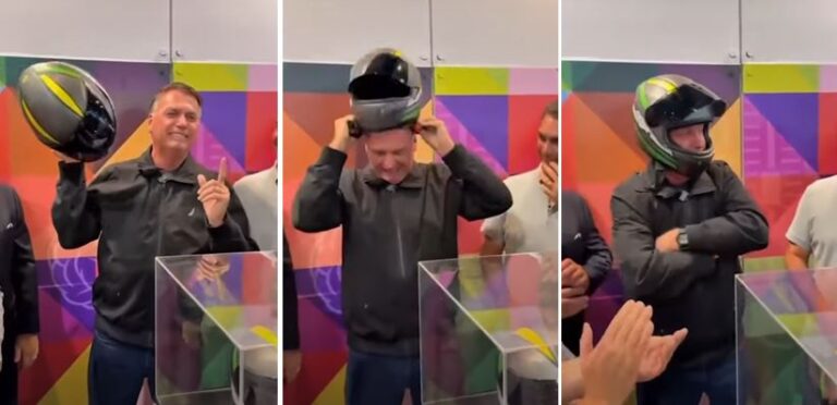 Bolsonaro lança capacete de grafeno em SP e fala sobre 2026