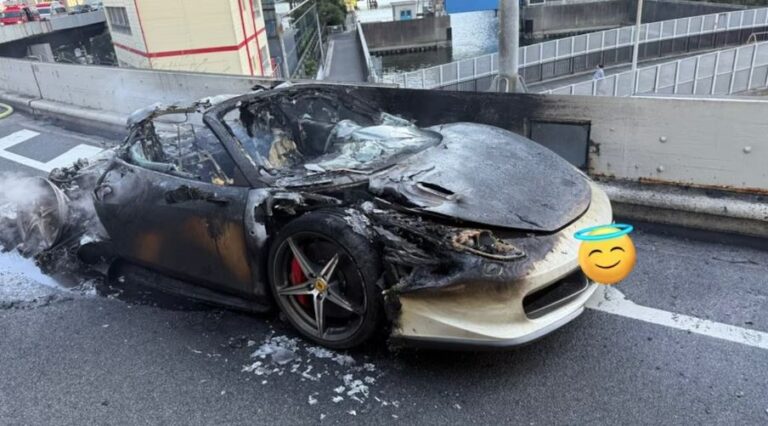 Após uma década economizando, homem perde Ferrari para incêndio logo após compra