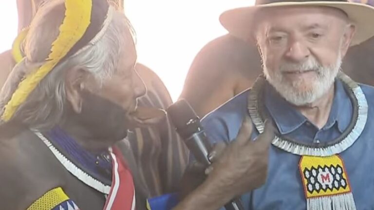 Cacique Raoni causa saia justa a Lula sobre margem equatorial