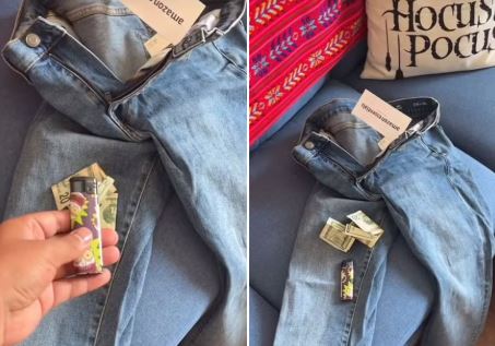 Cliente compra calça na Amazon e acha R$ 200 no bolso