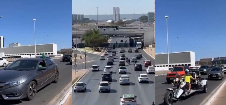 Manifestantes fazem carreata contra Lula e Moraes em Brasília