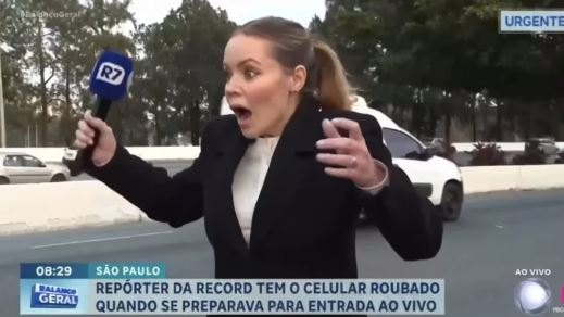 Repórter da Record é assaltada antes de entrar ao vivo em São Paulo