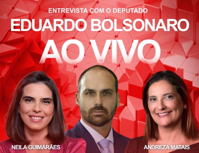 Eduardo Bolsonaro é entrevistado hoje por jornalistas do ‘Contexto Metrópoles’