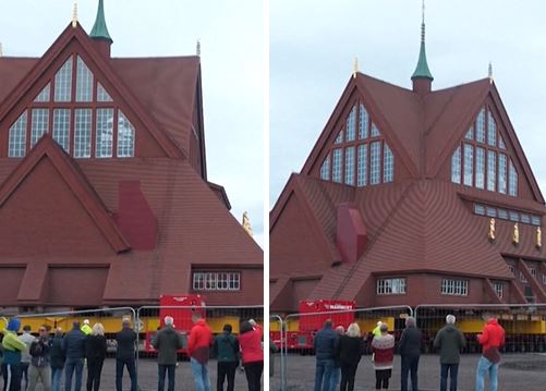 Igreja centenária inicia lenta viagem pela Suécia por expansão de mina de ferro