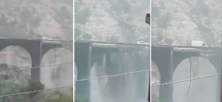 Ponte na Itália desfragmenta com fortes chuvas