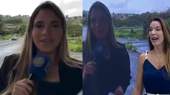 Repórter da Record Bahia anuncia trabalho de parto ao vivo