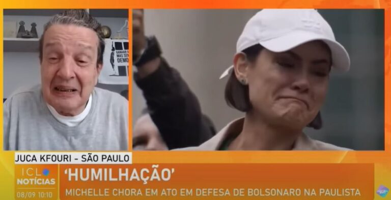 Juca Kfouri debocha do choro de Michelle Bolsonaro na Paulista