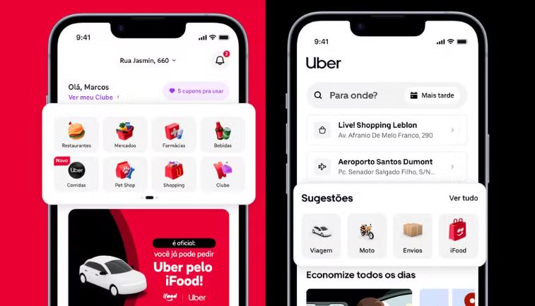 Uber e Ifood iniciam integração dos aplicativos; saiba como será