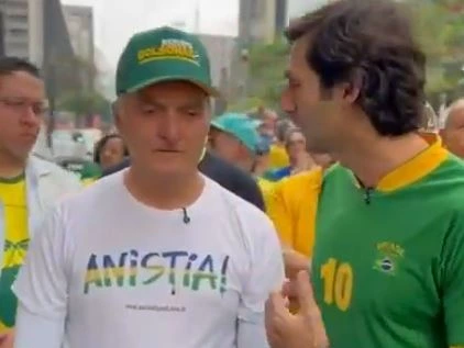 Irmão de Bolsonaro participa da manifestação pela anistia na Paulista; Assista
