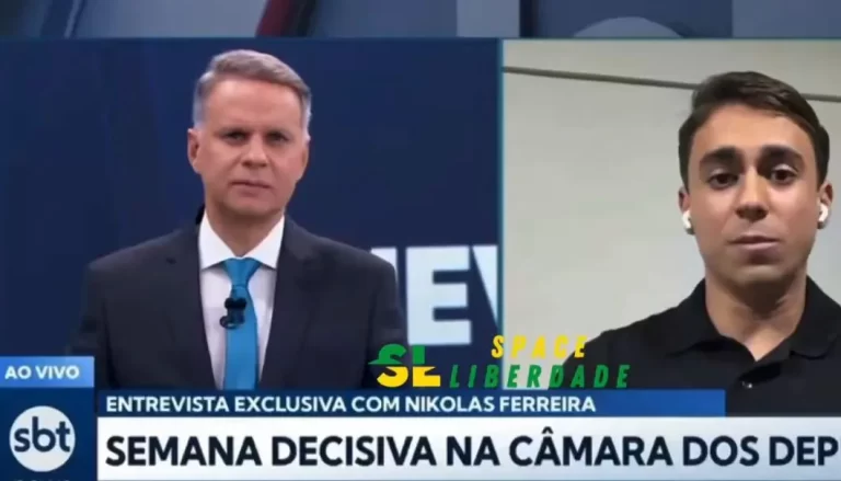Nikolas detona SBT News ao vivo por convidar Alexandre de Moraes para lançamento