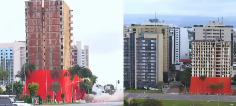 Torre Palace, primeiro hotel de luxo de Brasília, é implodido