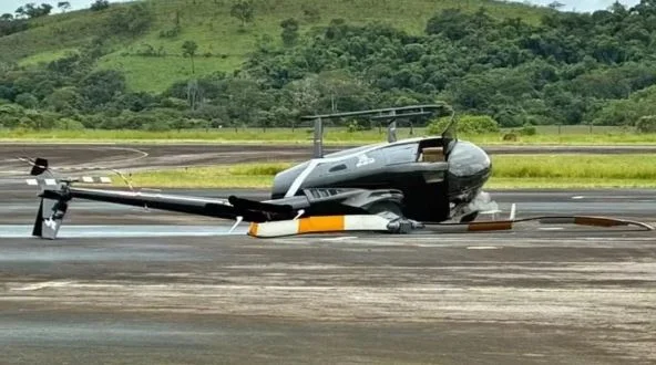 Homem invade aeroporto em Minas, furta helicóptero de R$ 6 milhões e derruba aeronave