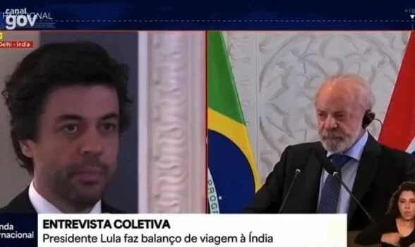 Lula e repórter da Globo se estranham na Índia: ‘não disse isso’