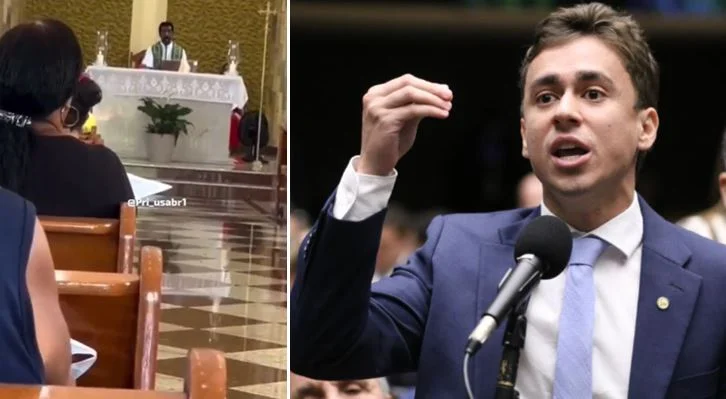 Padre pede que fiéis que concordam com Nikolas saiam da Igreja e rejeita entregar hóstia