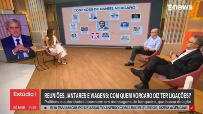 GloboNews pede desculpas por PowerPoint ligando Vorcaro a políticos