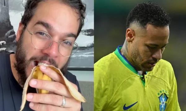 Namorado de Fátima Bernardes ironiza Neymar comendo banana