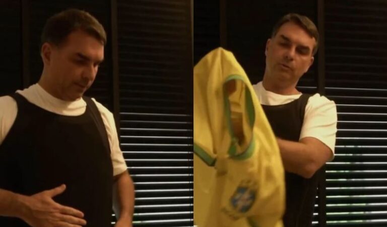 Flávio Bolsonaro mostra que usa colete à prova de balas