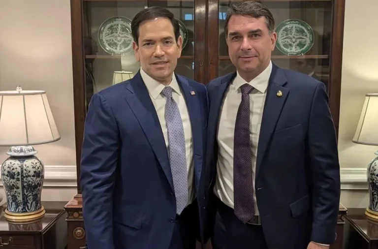 Flávio encontra Rubio e JD Vance